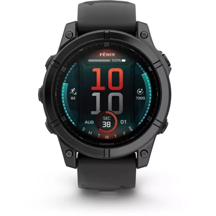 Sport Uhr GARMIN Fenix E 47mm Grau Stahl Armband schwarz
